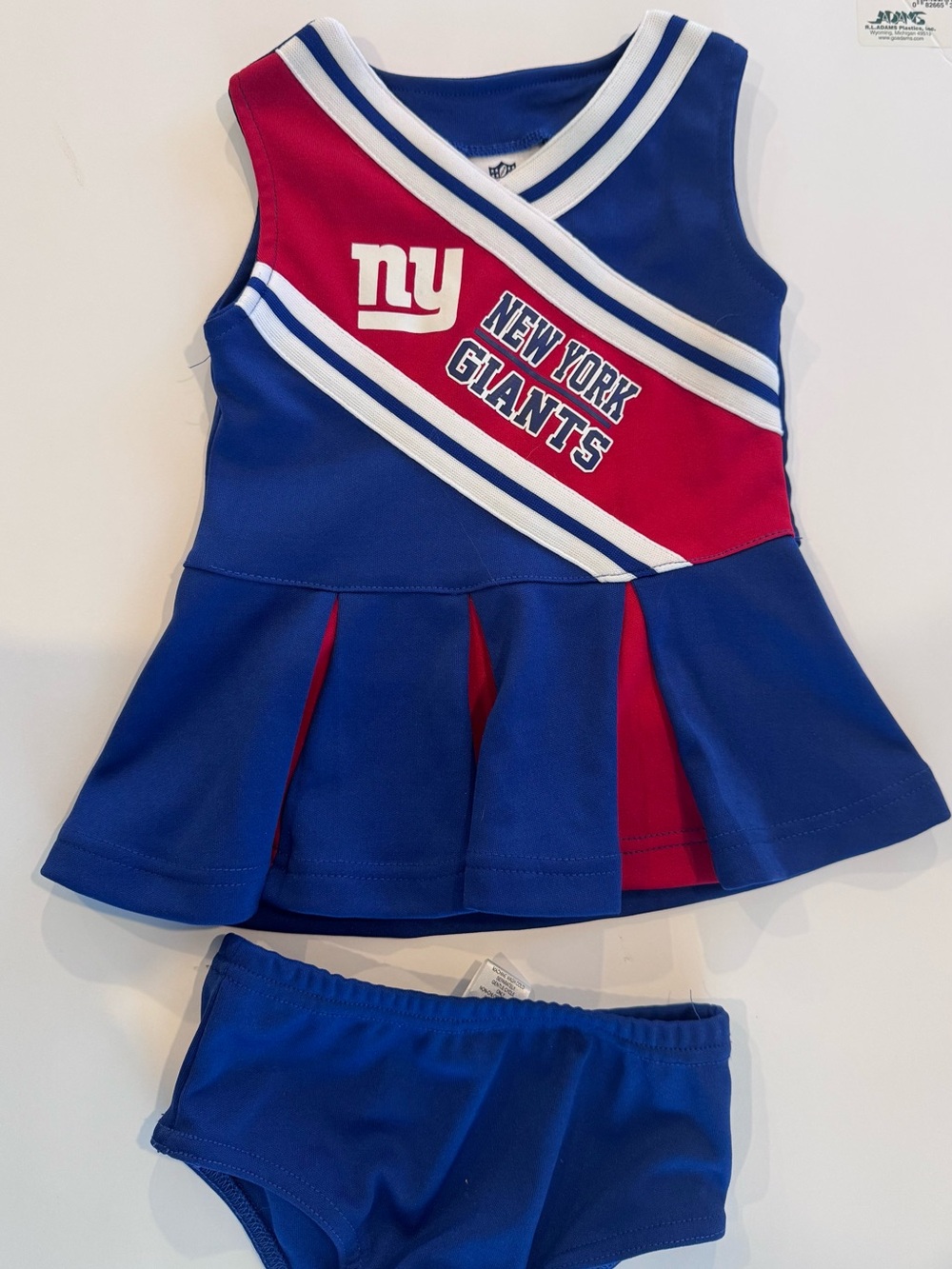 New York Giants Cheer Dress Set - Blue & Red- girls 12 mo- worn 2x